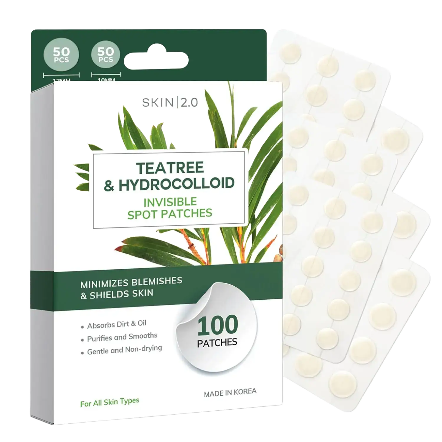 Skin 2.0 Tea Tree & Hydrocolloid Invisible Spot Patches