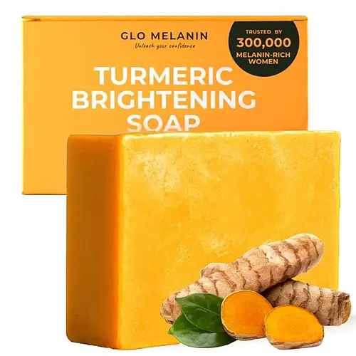 Glo Melanin Turmeric Brightening Soap (with Vitamin C, Alpha Arbutin, Oat)