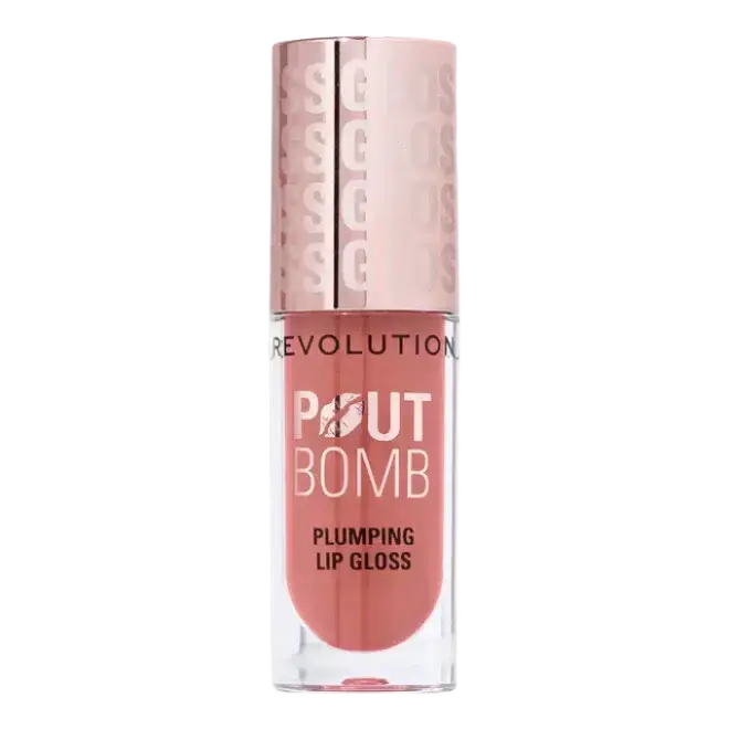Revolution Beauty Pout Bomb Plumping Lip Gloss Doll Warm Nude