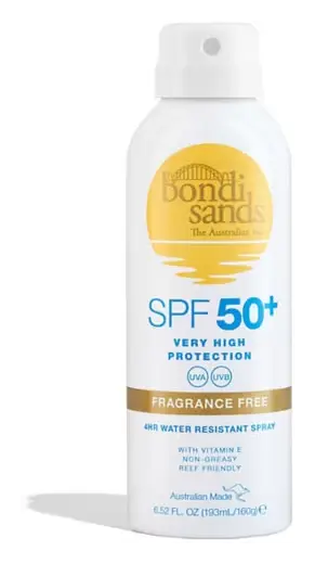 bondi sands SPF50+ Fragrance Free Sunscreen Spray Aerosol Mist