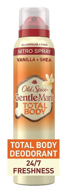 Old Spice GentleMan's Total Body Deodorant Spray Vanilla & Shea