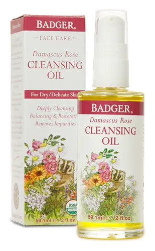 Badger Damascus Rose Face Cleansing Oil For Dry & Delicate Skin