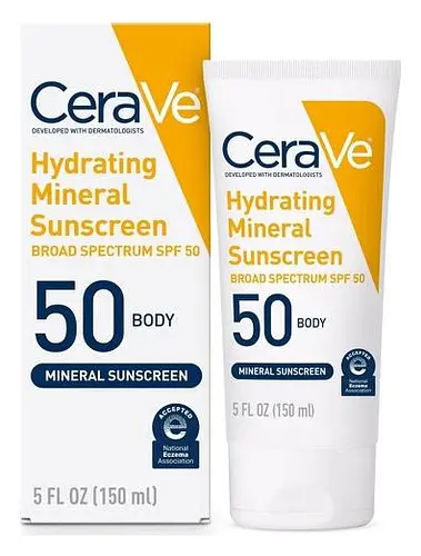 CeraVe Hydrating Mineral Sunscreen SPF 50 Body Lotion