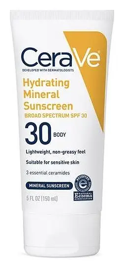 CeraVe Hydrating Mineral Sunscreen SPF 30 Body Lotion