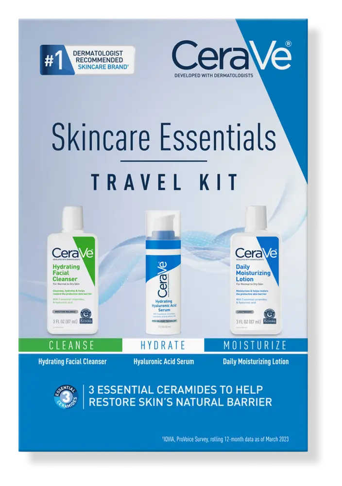 CeraVe Skincare Essentials Travel Size Kit For Balanced To Dry Skin