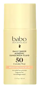 babo botanicals Daily Sheer Mineral Sunscreen Fluid SPF 50