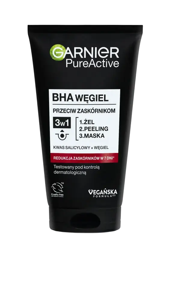 Garnier PureActive BHA Charcoal Anti-Blackhead 3In1 Wash Scrub Mask Poland