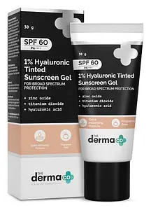 The Derma Co 1% Hyaluronic Tinted Sunscreen Gel SPF 60