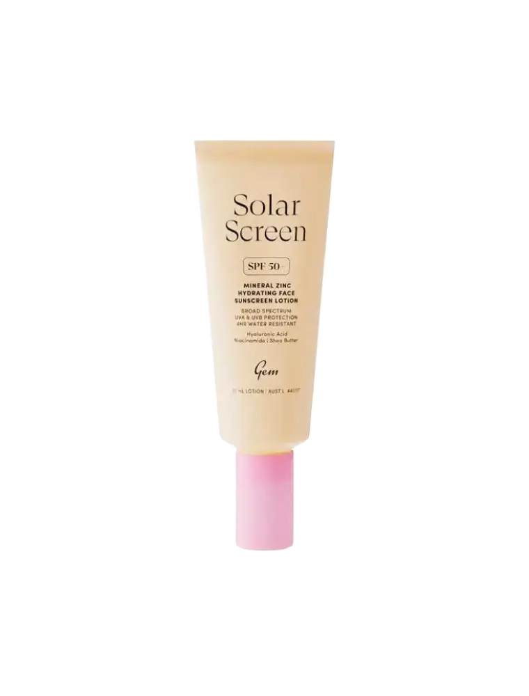 Gem Solar Screen SPF 50+ Mineral Zinc Hydrating Face Sunscreen Lotion