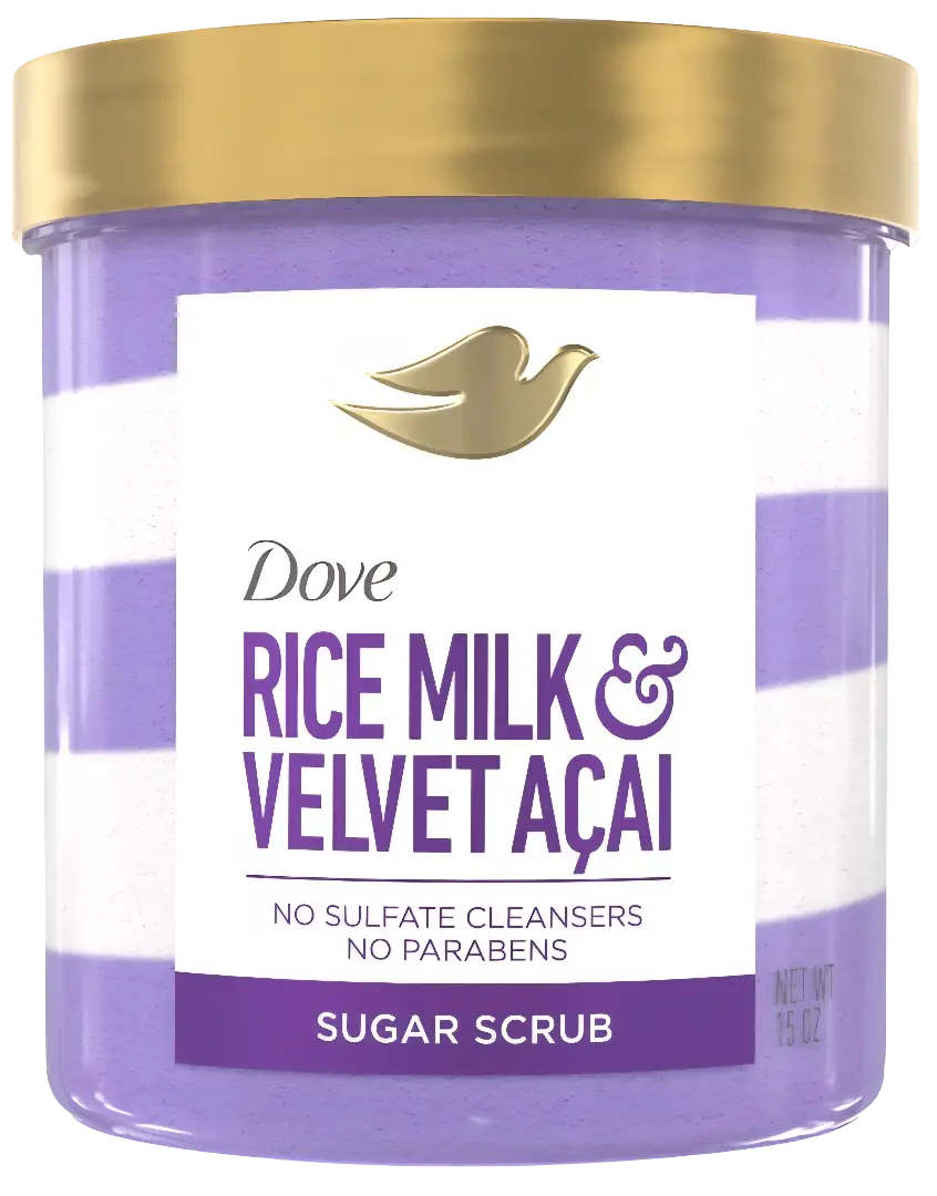 Dove Sugar Scrub Rice Milk & Velvet Açai