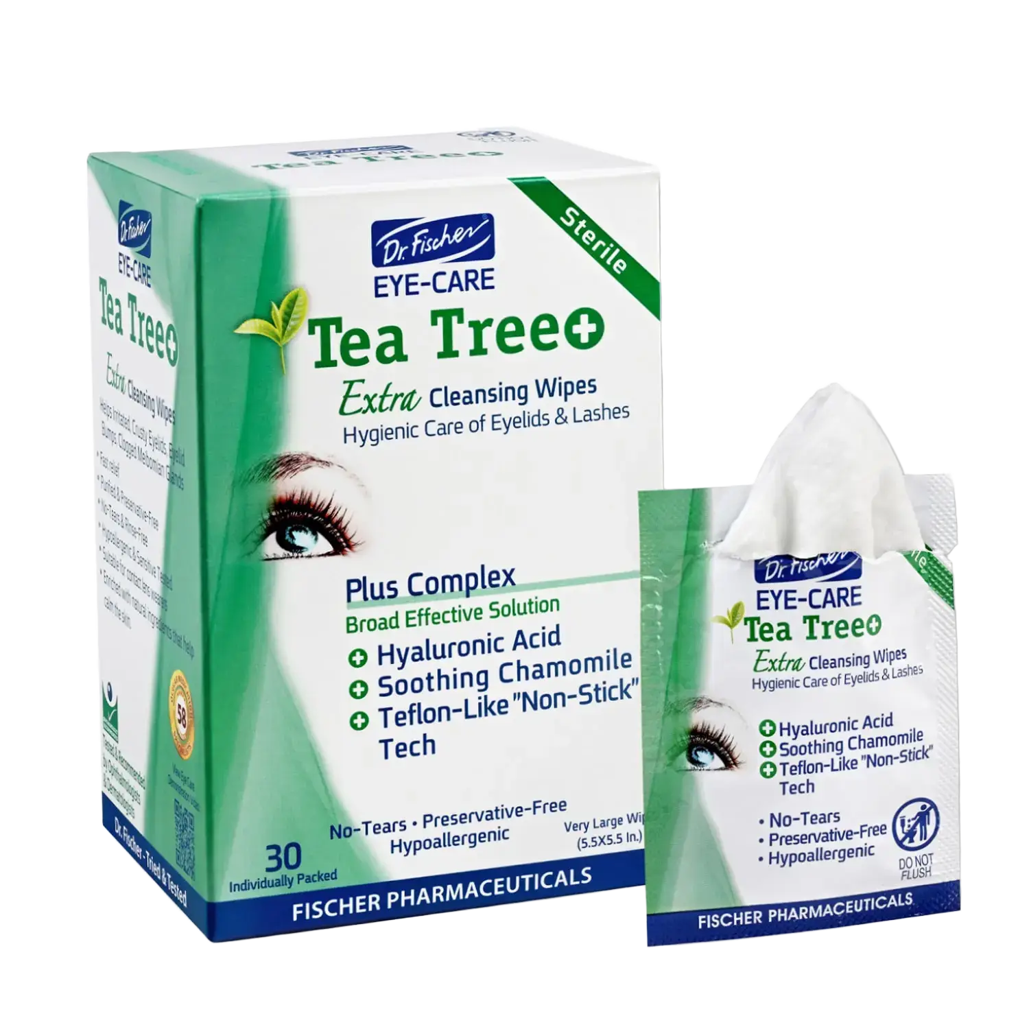 Dr. Fischer Eye Care Tea Tree+ Extra Cleansing Wipes