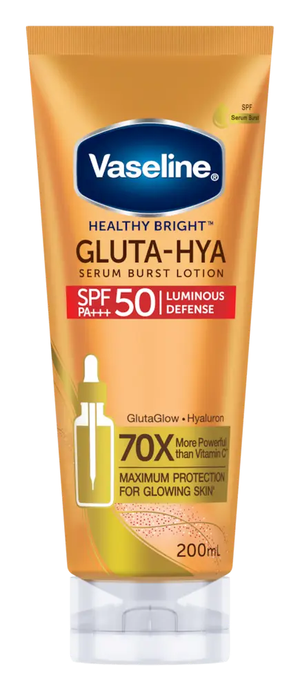 Vaseline Gluta-Hya Serum Burst Luminous Defense Sunscreen SPF 50 Indonesia