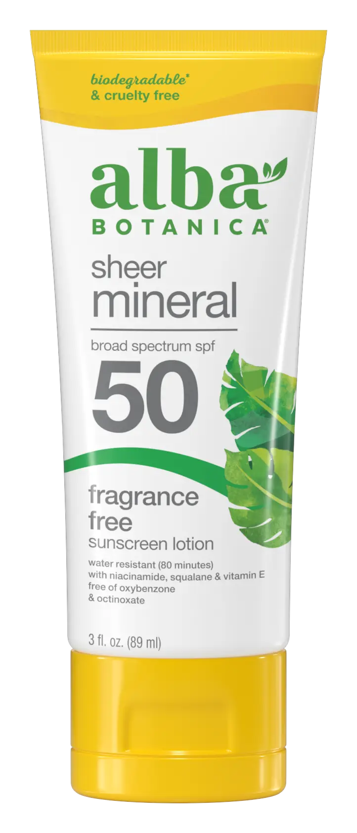 Alba Botanica Sheer Mineral Fragrance Free Sunscreen Lotion SPF 50