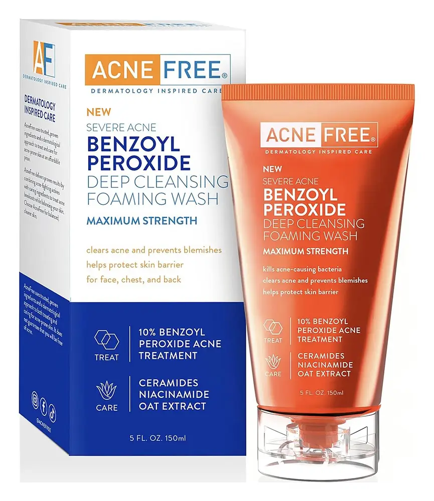 Acne Free Benzoyl Peroxide Deep Cleansing Foaming Wash