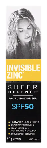 Invisible Zinc Sheer Defence Facial Moisturiser SPF 50