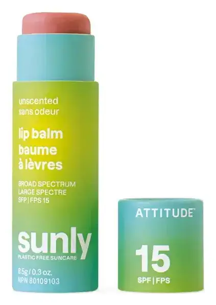 ATTITUDE Sunly Unscented Lip Balm SPF 15