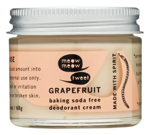Meow Meow Tweet Deodorant Cream Grapefruit Baking Soda Free