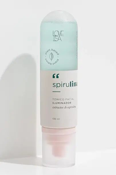 Loveisa Tónico facial iluminador con extractos de espirulina