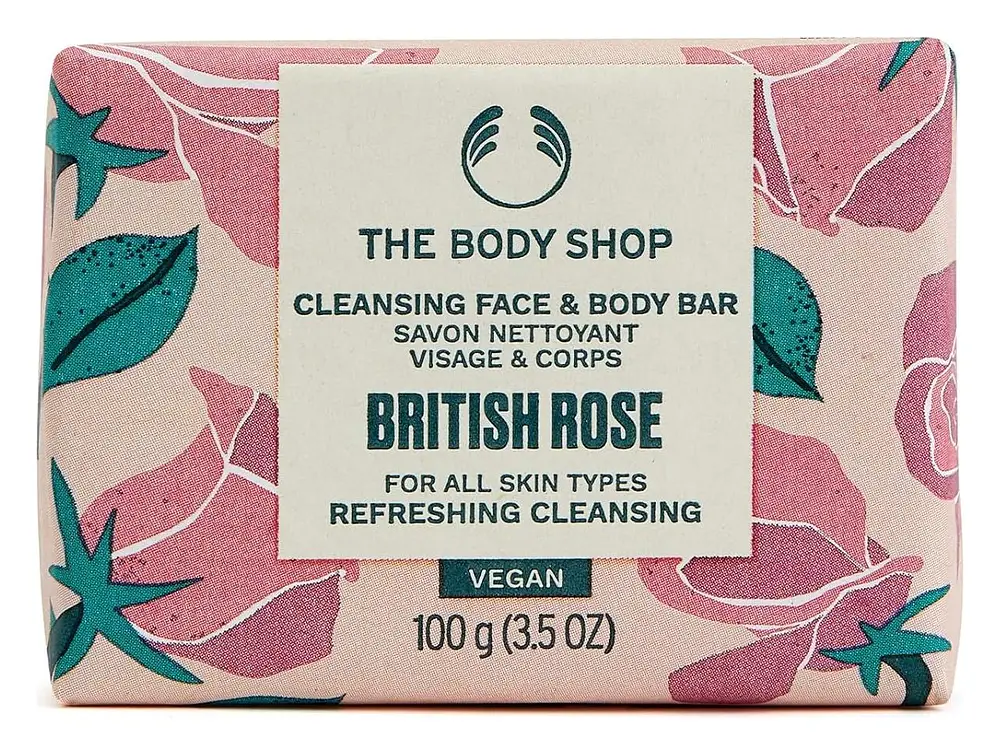 The Body Shop Cleansing Face & Body Bar British Rose