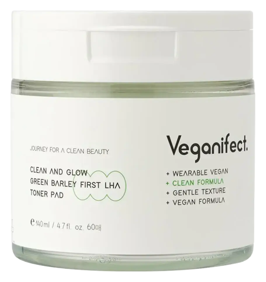 Veganifect Clean And Glow Green Barley First LHA Toner Pad
