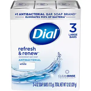 Dial Refresh & Renew Antibacterial Bar Soap White