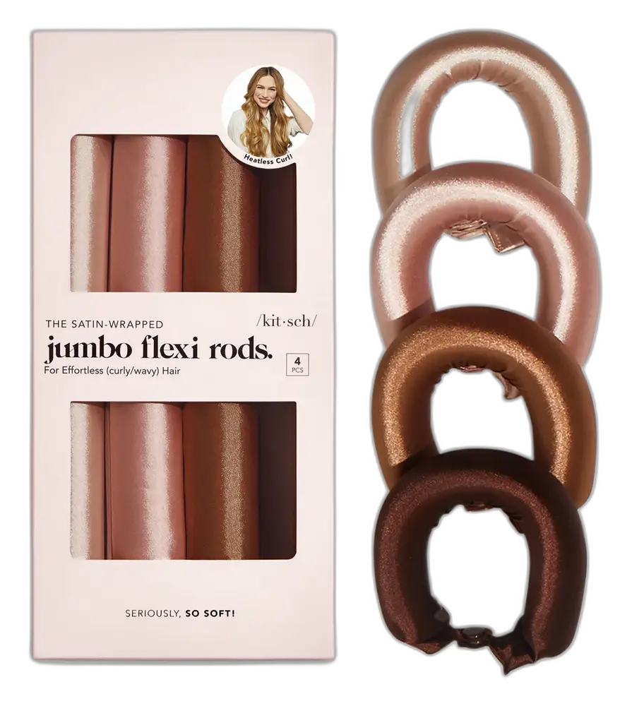 Kitsch Satin Jumbo Flexi Rods Rosewood