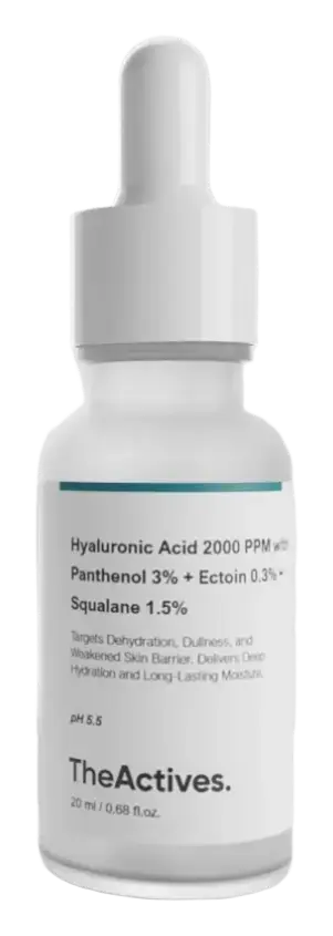 TheActives Hyaluronic Acid 2000 PPM With Panthenol 3% + Ectoin 0.3% + Squalane  1.5% Serum
