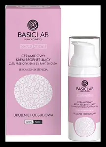 BasicLab Ceramidowy Krem Regenerujący Z 5% Prebiotykiem i 3% Pantenolem "Ukojenie i Odbudowa"
