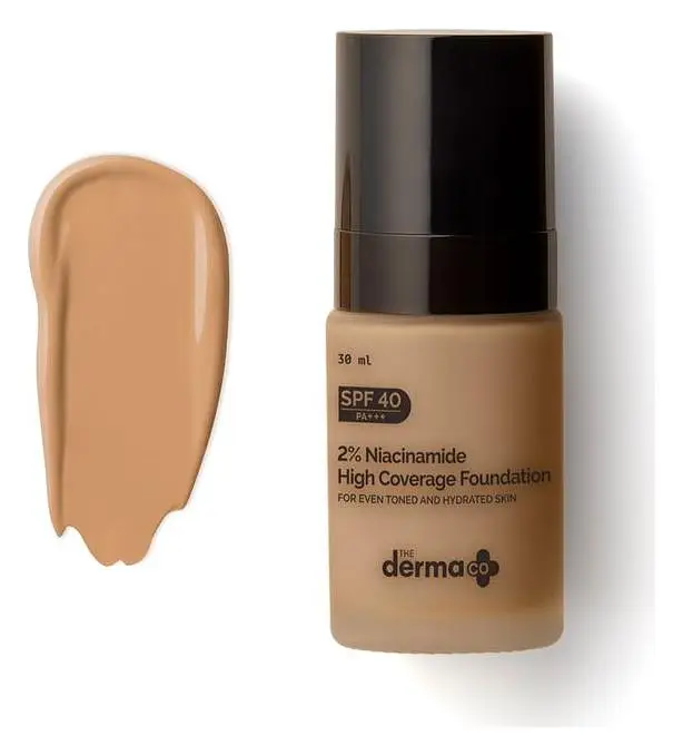 The Derma Co 2% Niacinamide High Coverage Foundation SPF 40 Natural