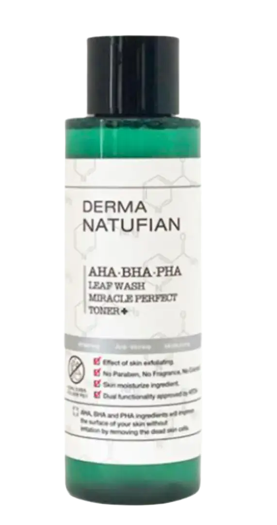 Derma Natufian AHA BHA PHA Leaf Wash Miracle Perfect Toner