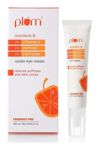 Plum Goodness 3% Vitamin C, 3% Peptide & 3% Caffeine Under Eye Cream With Mandarin