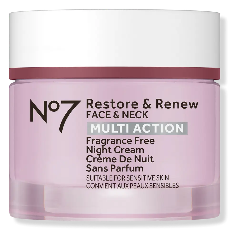 No7 Restore & Renew Face & Neck Multi Action Fragrance Free Night Cream