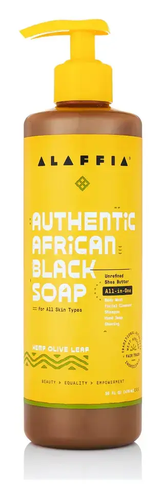Alaffia Authentic African Black Soap All-In-One Hemp Olive Leaf