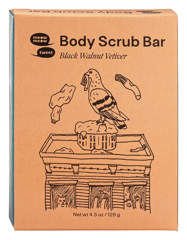 Meow Meow Tweet Body Scrub Bar Black Walnut Vetiver