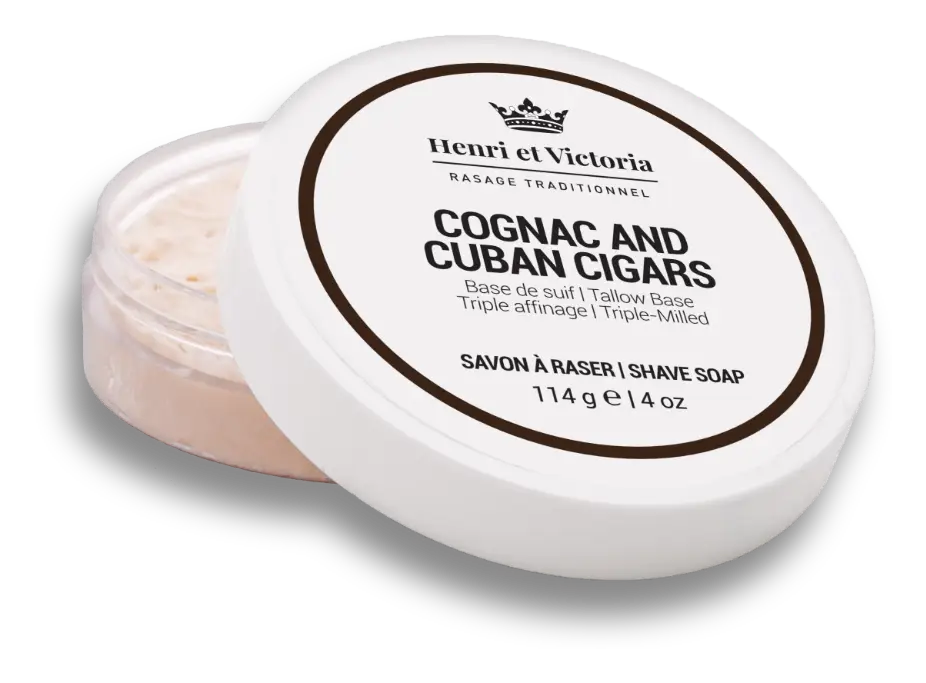 Henri Et Victoria Shaving Soap Triple Milled Cognac and Cuban Cigars