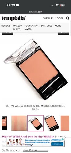 Wet n Wild Color Icon Blush Apricot in the middle