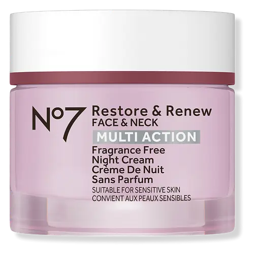 No7 Restore & Renew Face & Neck Multi Action Fragrance Free Night Cream