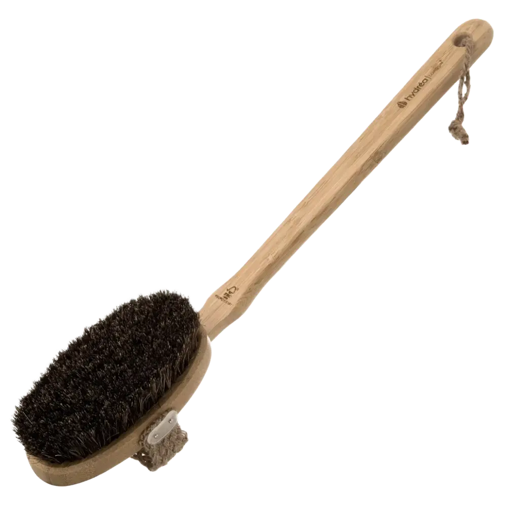 Hydrea London Bamboo Dry Body Brush With Detachable Long Handle Cactus + Mane Bristle