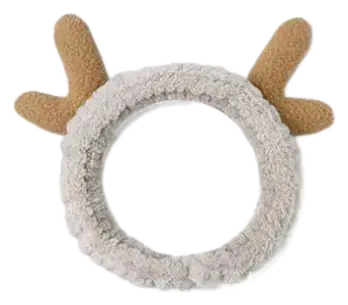 Elancee Animal Face Wash Headband Antlers - Light Coffee