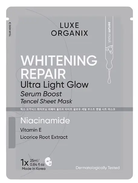 Luxe Organix Whitening Repair Ultra Light Glow Serum Boost Mask