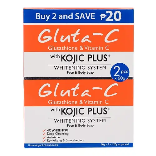 Gluta-C Kojic Plus+ Whitening System Face & Body Soap