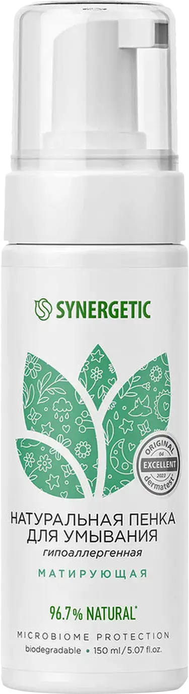 Synergetic Натуральная пенка для умывания матирующая (Mattifying Foam Wash)