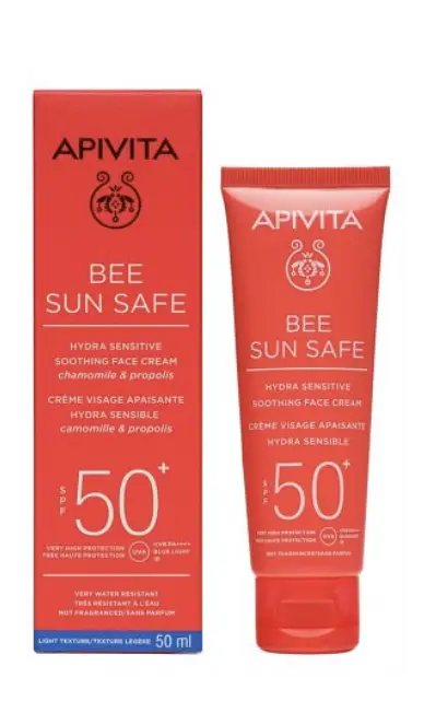 Apivita Natural Cosmetics Bee Sun Safe Hydra Sensitive Soothing Face Cream SPF50+