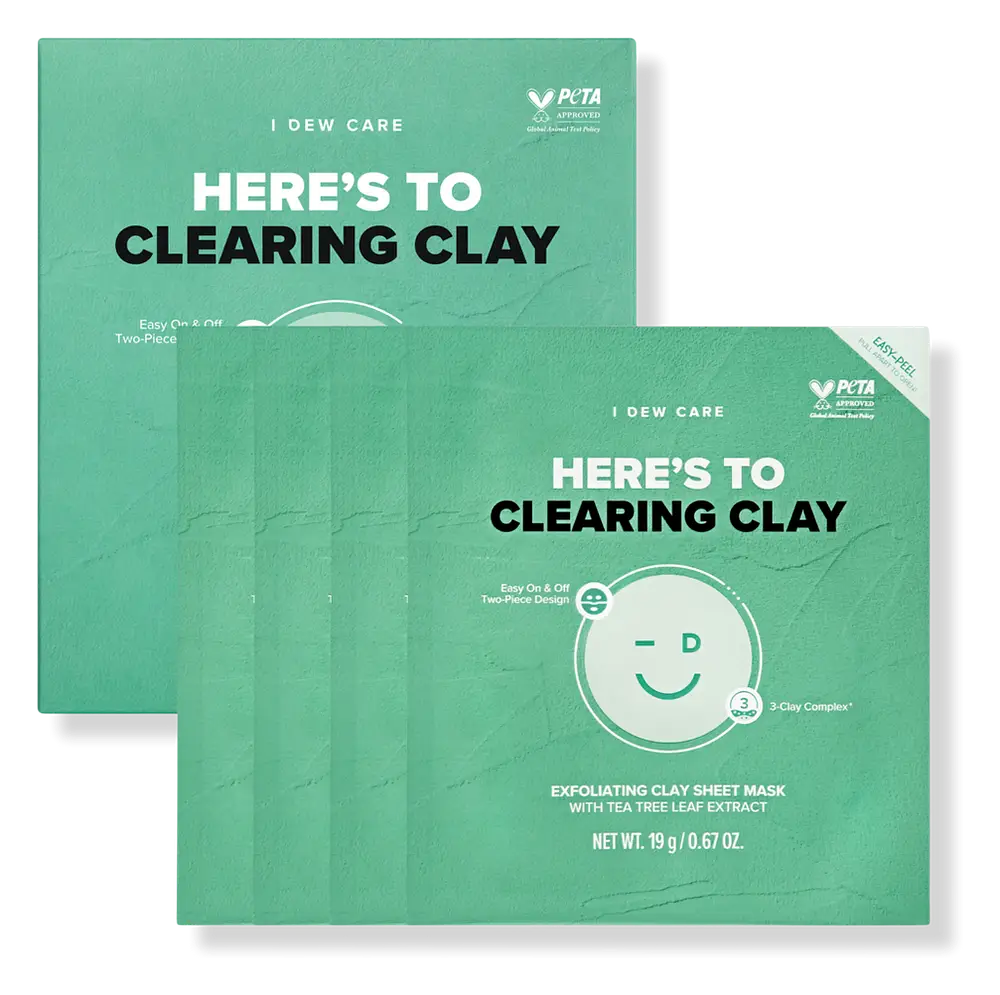 I Dew Care Here's To Clearing Clay Exfoliating Sheet Mask