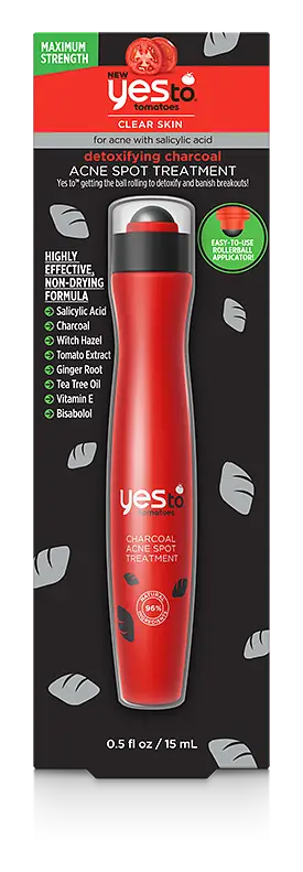 Yes To Tomatoes Detoxifying Charcoal Acne Roller Ball Spot Treatment