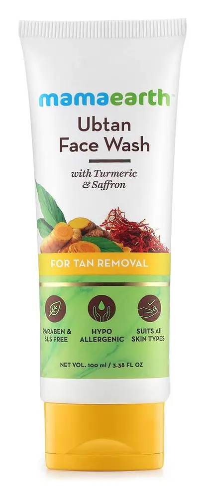 Mamaearth Ubtan Face Wash with Turmeric & Saffron for Tan Removal