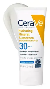 CeraVe Hydrating Mineral Sunscreen SPF 30 Face Lotion
