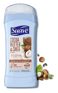 Suave Invisible Solid Deodorant Stick Cocoa Butter & Shea
