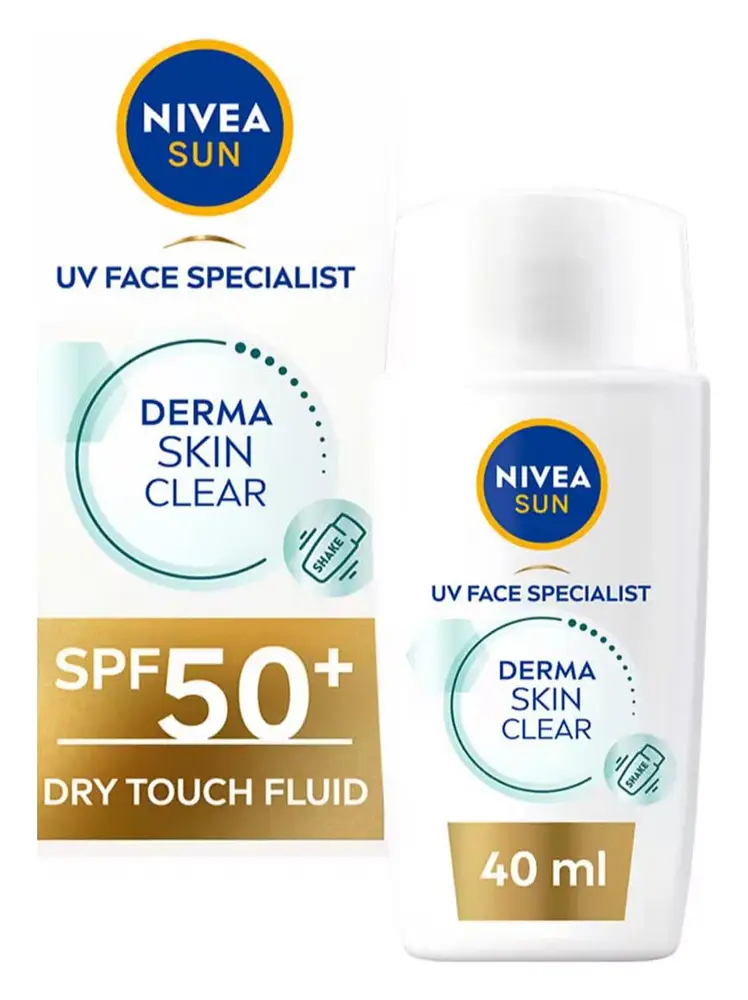 Nivea UV Face Derma Blemish Skin Clear Sun Fluid SPF 50+ UK