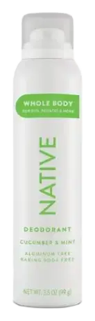 Native Whole Body Deodorant Spray Cucumber & Mint